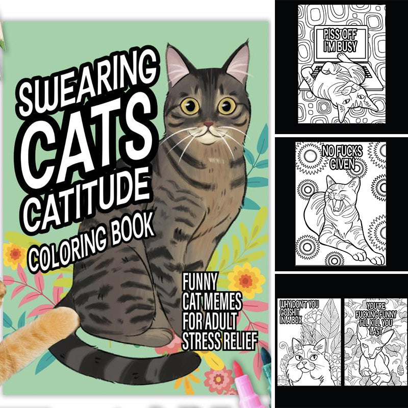 Funny Kitty Memes Coloring Book