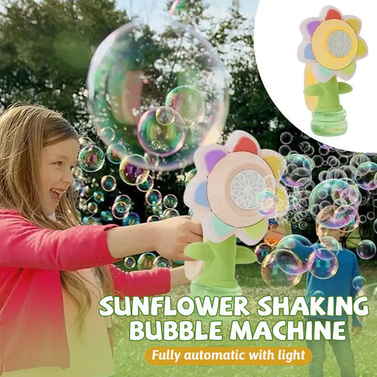 Sunflower Shaking Head Bubble Machine Fully Automatic With Light