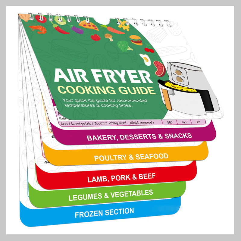 Air Fryer Cheat Sheet Magnets Cooking Guide Booklet