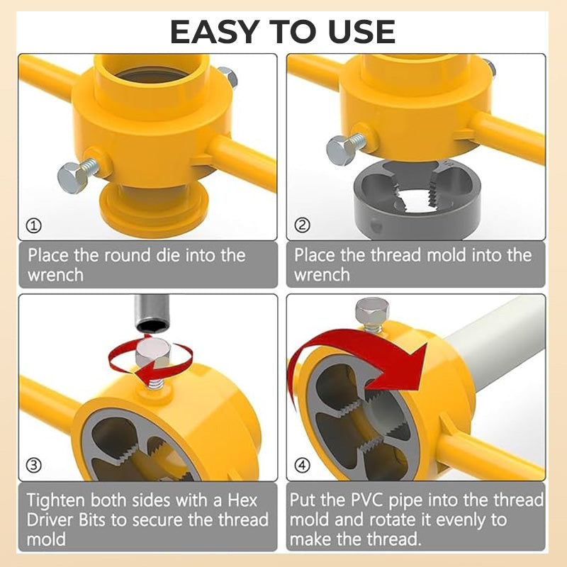 PVC Pipe Threader Set of 6🔧