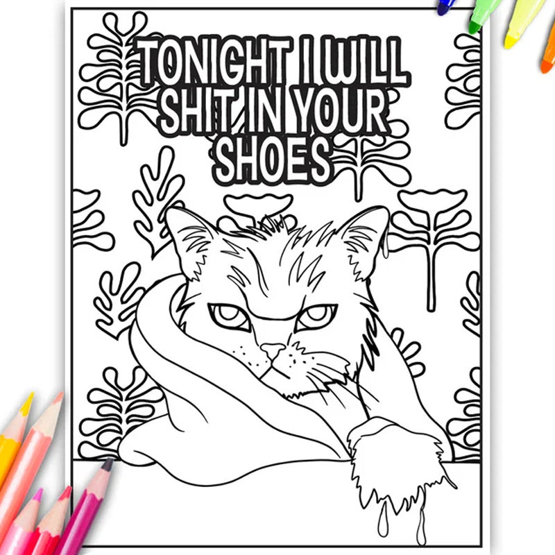 Funny Kitty Memes Coloring Book