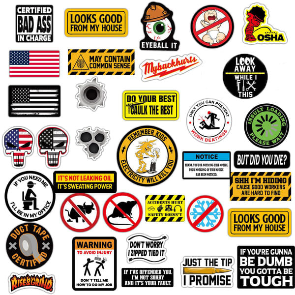 150pcs Hard Hat Stickers Pack(DIRTY) - Perfect for Helmets, Toolboxes